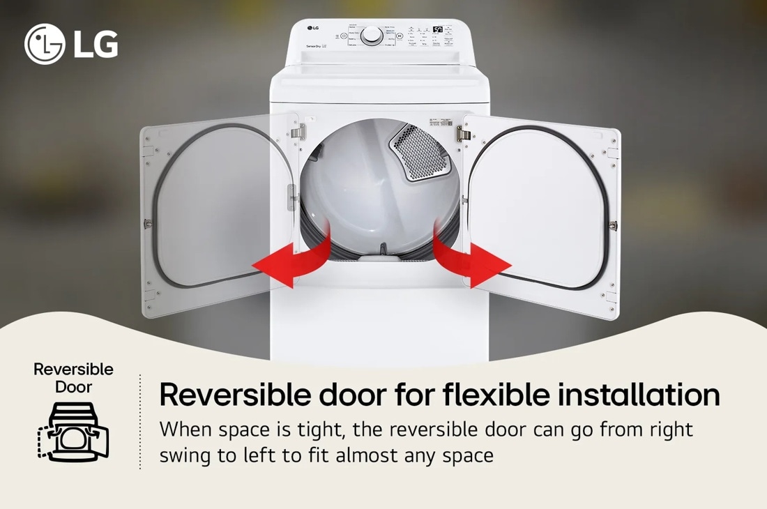 Model: DLE7000W | LG 7.3 cu. ft. Ultra Large High Efficiency Dryer, Electric, White