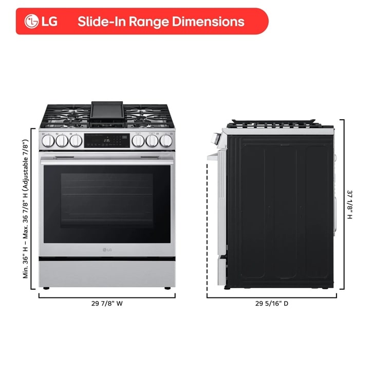 Model: LSGL6335X | LG 6.3 cu ft. Smart Gas Slide-In Range ProBake Convection InstaView, and Air Fry