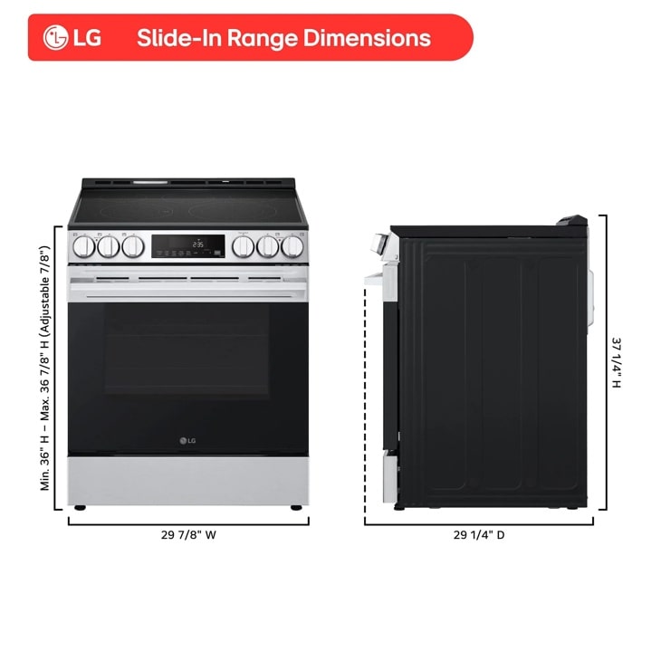 Model: LSEL6333XE | LG 6.3 cu ft. Smart Electric Slide-in Range with Air Fry & EasyClean