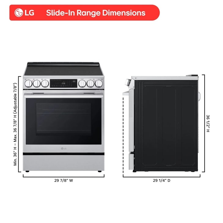 Model: LSEL6335XE | LG 6.3 cu. ft. Smart Electric Slide-in Range with InstaView, ProBake Convection, and Air Fry