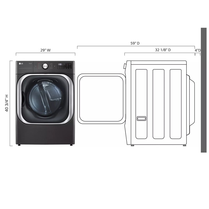 Model: DLEX8900B | LG 9.0 cu. ft. Mega Capacity Smart Wi-Fi Enabled Front Load Electric Dryer with TurboSteam and Built-In Intelligence Model: DLEX8900B | LG 9.0 cu. ft. Mega Capacity Smart Wi-Fi Enabled Front Load Electric Dryer with TurboSteam and Built-In Intelligence