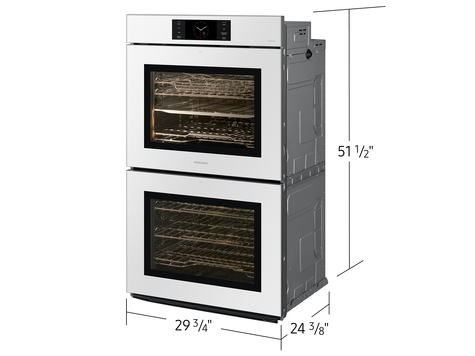 Model: NV51CB700D12 | Samsung  Bespoke 30" White Glass Double Wall Oven with AI Pro Cooking™ Camera