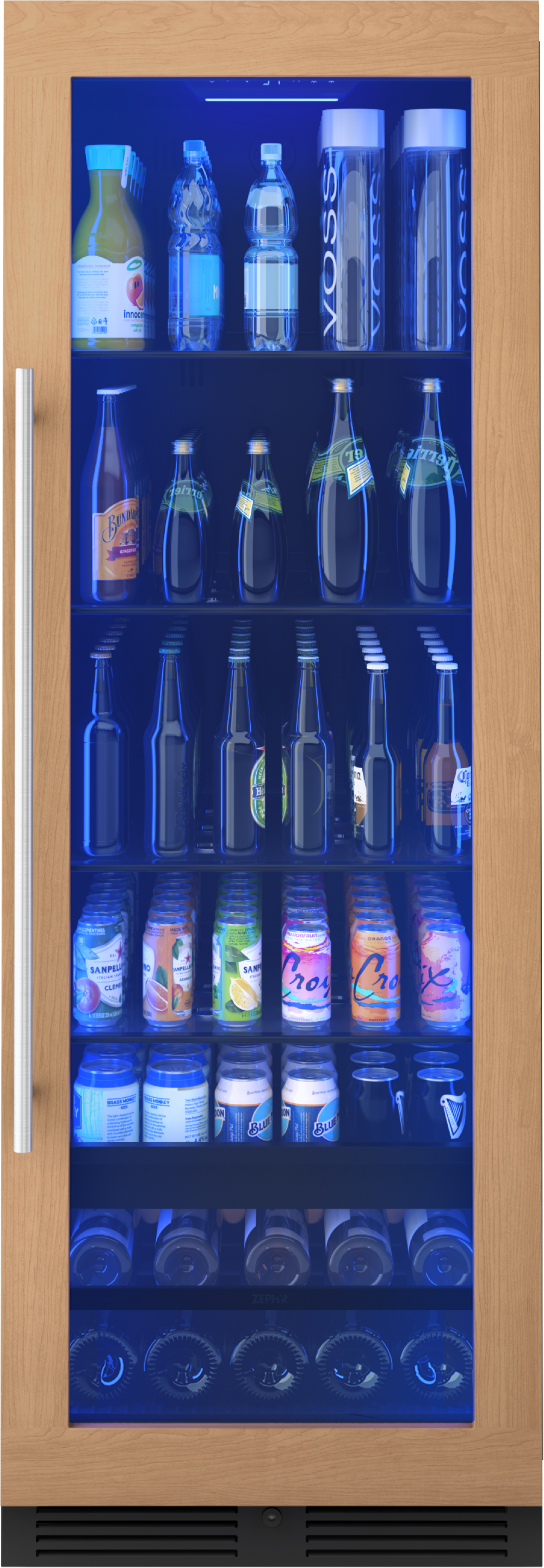 Zephyr Presrv Beverage Cooler, 24in Full Size, Panel Ready+Glass, Reversible Door, 1 Zone Zephyr Presrv Beverage Cooler, 24in Full Size, Panel Ready+Glass, Reversible Door, 1 Zone