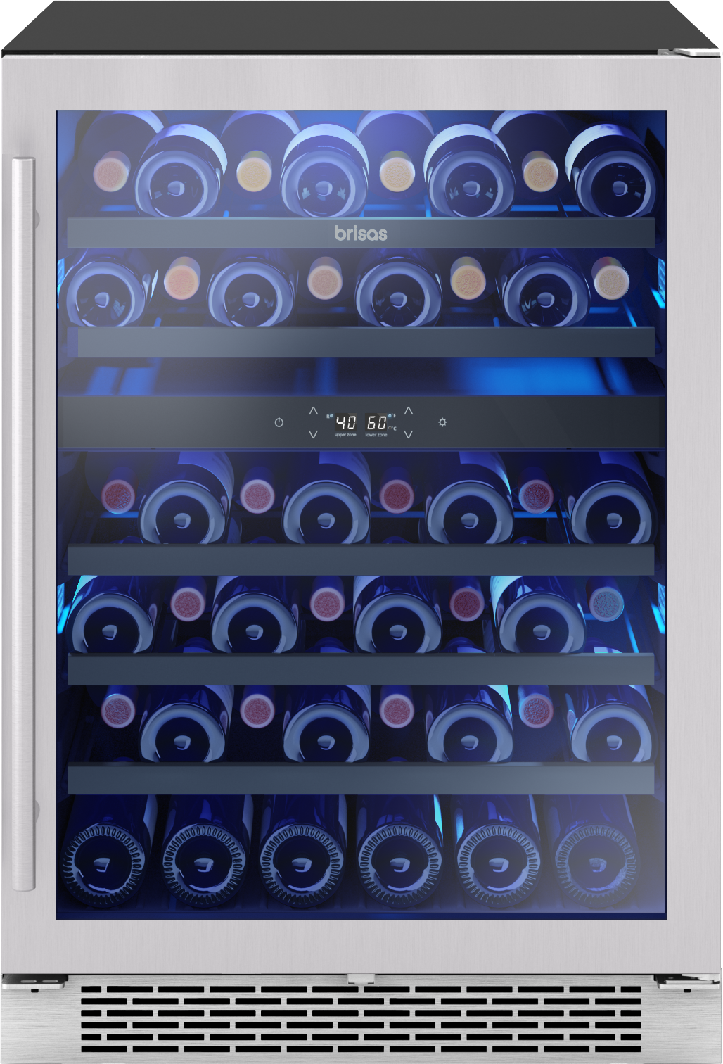 Zephyr Brisas Wine Cooler, 24in UC, SS+Gls, Rvs Dr, 2Z