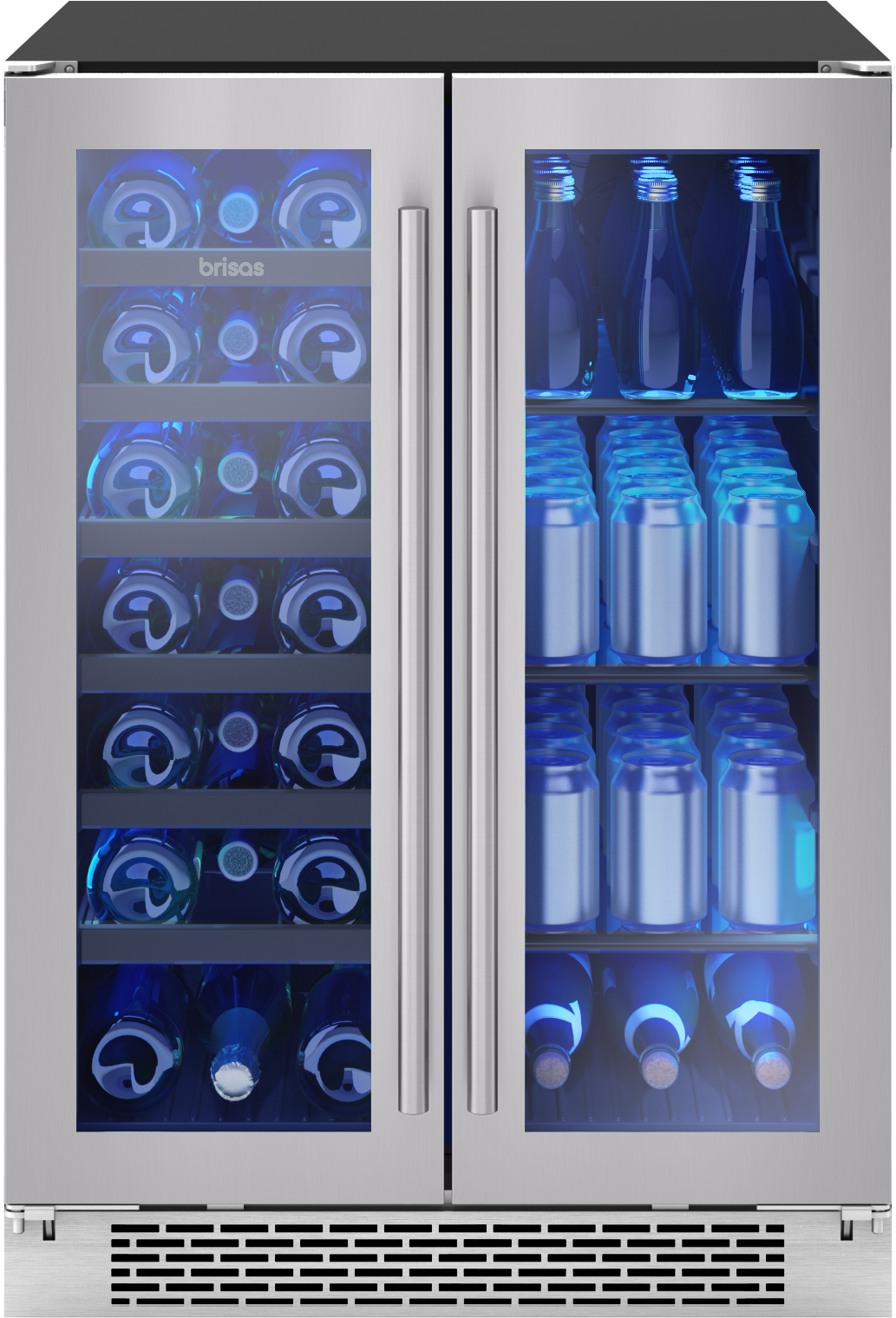 Zephyr Brisas Wine Bev Cooler, 24in UC, SS+Gls, Fr Dr, 2Z