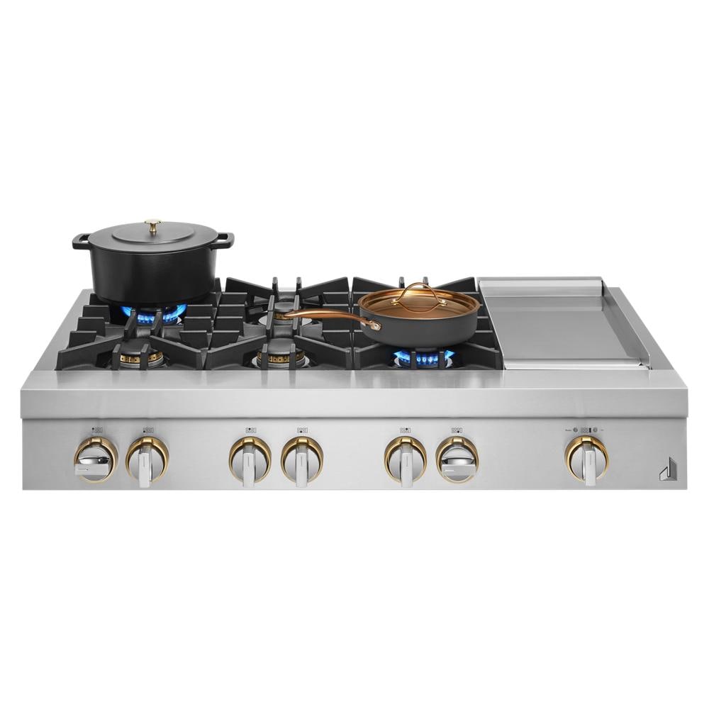 Jenn-Air 48 inch Stainless 6 Burner Rise Series Gas Cooktop With Griddle