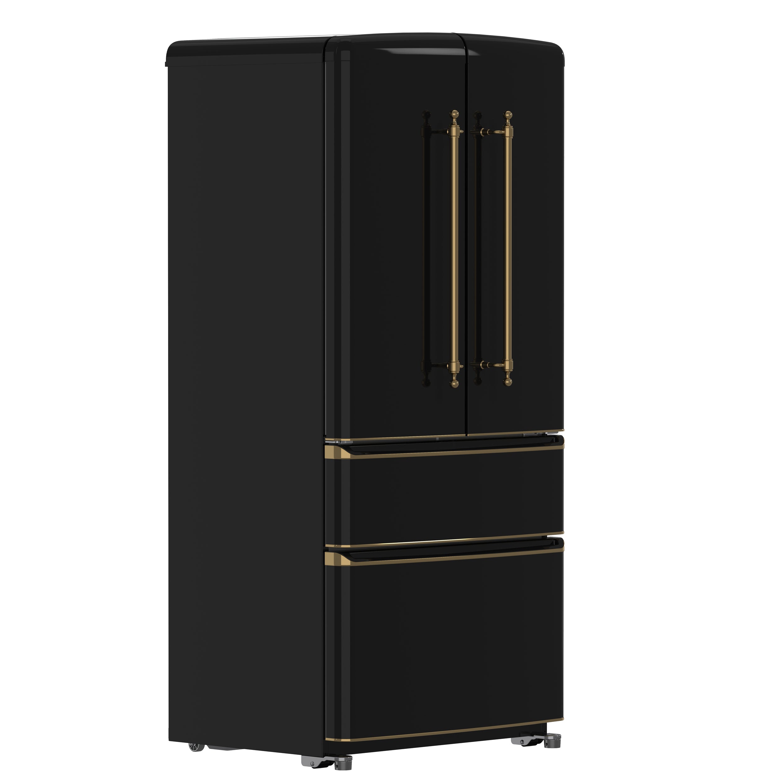 Forno - FFFFD1791-33BLK - 18 CF French Door Refrigerator, Retro