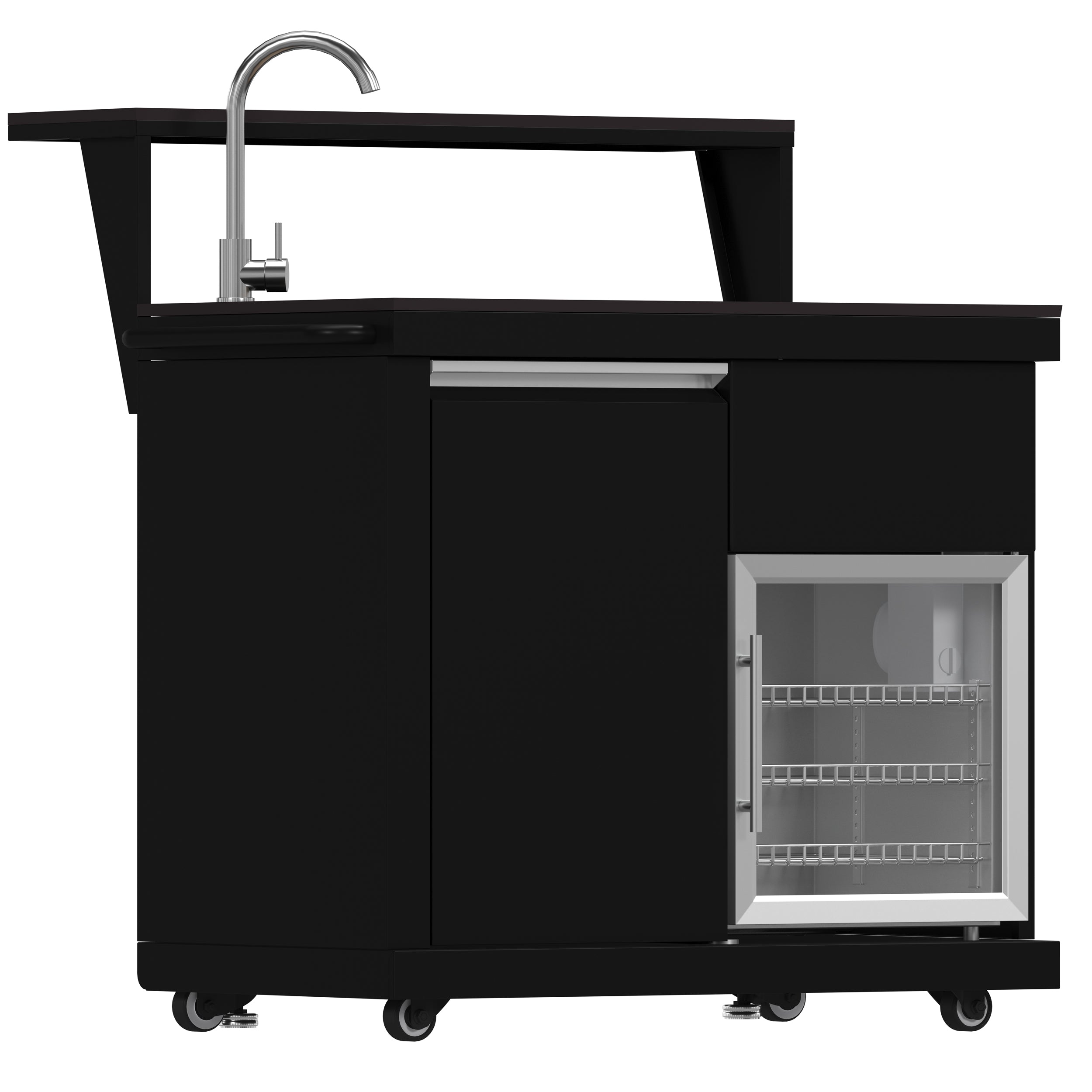 Forno - FODKT2582BLK - Outdoor Kitchen w/ BBQ, Sink Module, Bar ...