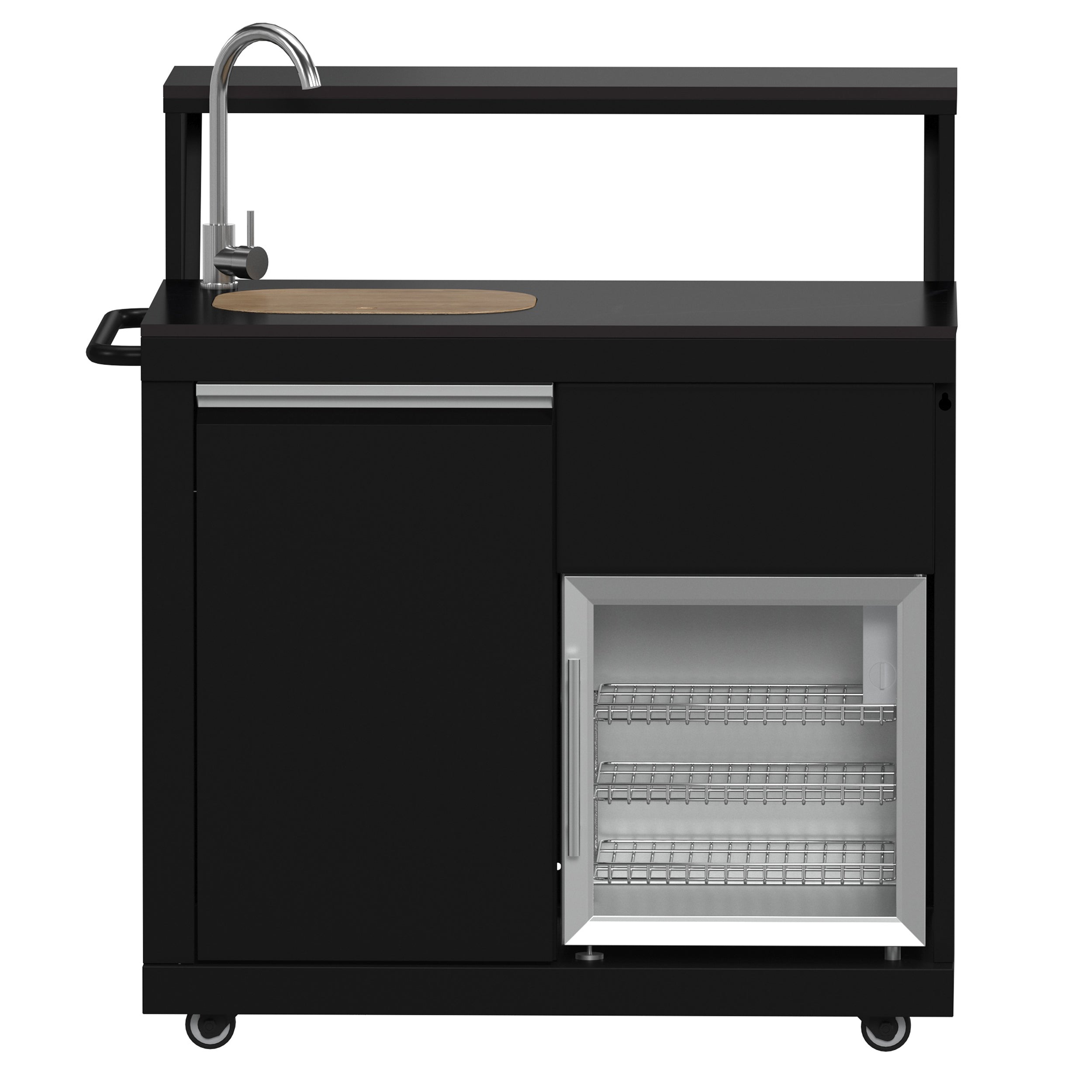 Forno - FODKT2582BLK - Outdoor Kitchen w/ BBQ, Sink Module, Bar ...