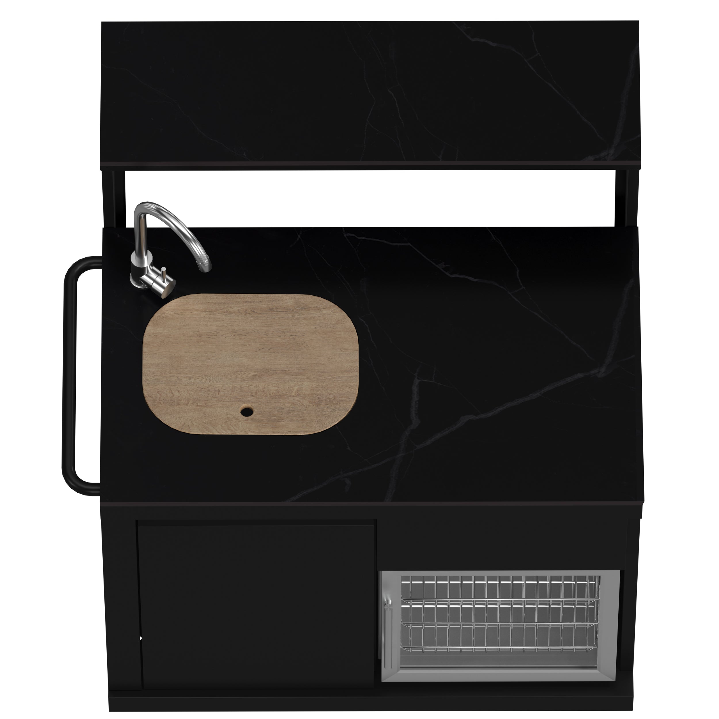 Forno - FODKT2582BLK - Outdoor Kitchen w/ BBQ, Sink Module, Bar ...