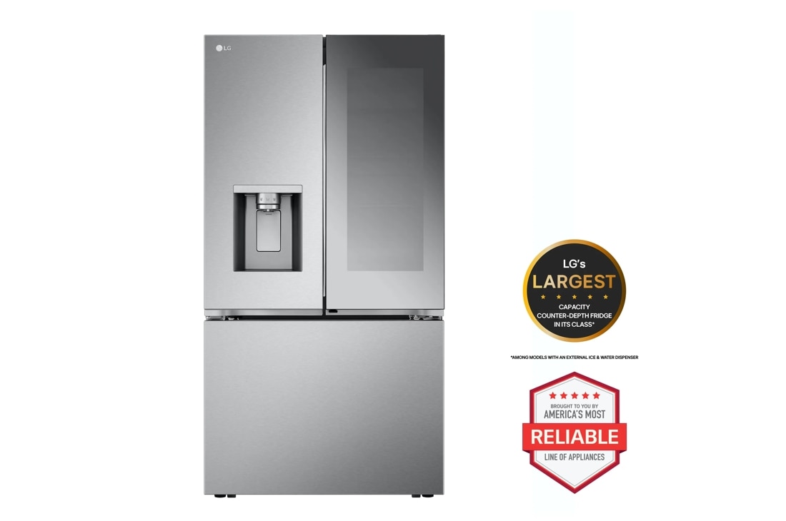 LG 26 cu. ft. Smart Mirror InstaView Counter-Depth MAX French Door Refrigerator with Four Types of Ice