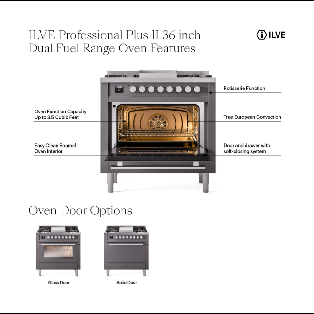 ILVE - UP36FQMPSS - ILVE UP36FQMPSS Professional Plus II 36 inch Dual ...