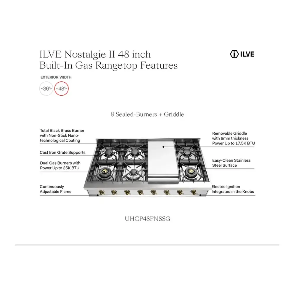 ILVE - UHCP48FNSSPLP - ILVE UHCP48FNSSPLP Nostalgie II 48 inch