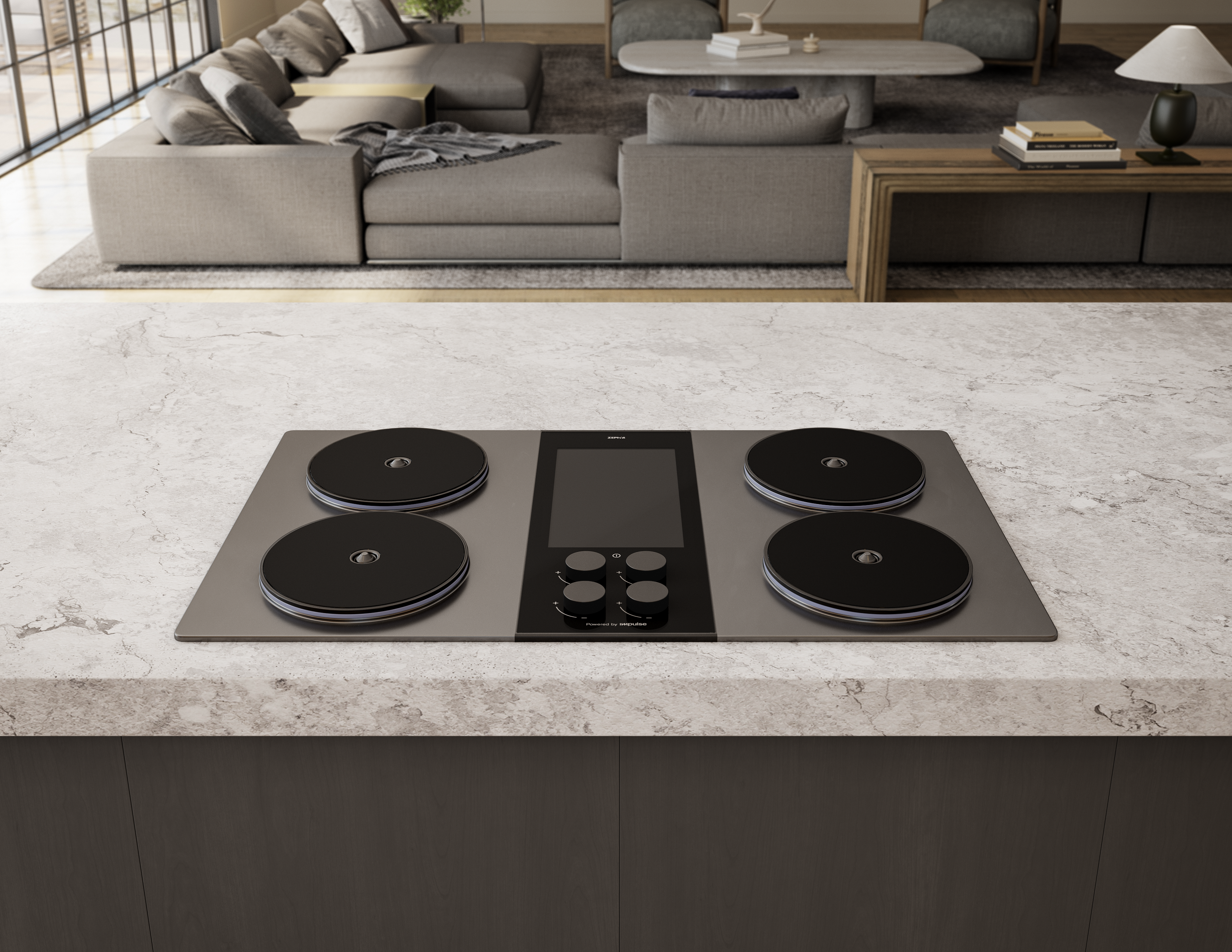 Zephyr - ZHCT136AC - HyperCore Induction Cooktop, 36in, Charcoal