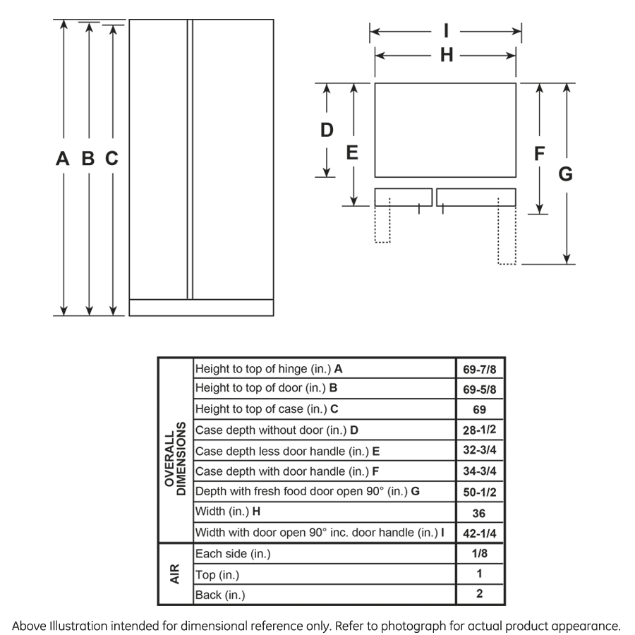 GE - GSE25GGPWW - GE® ENERGY STAR® 25.3 Cu. Ft. Side-By-Side