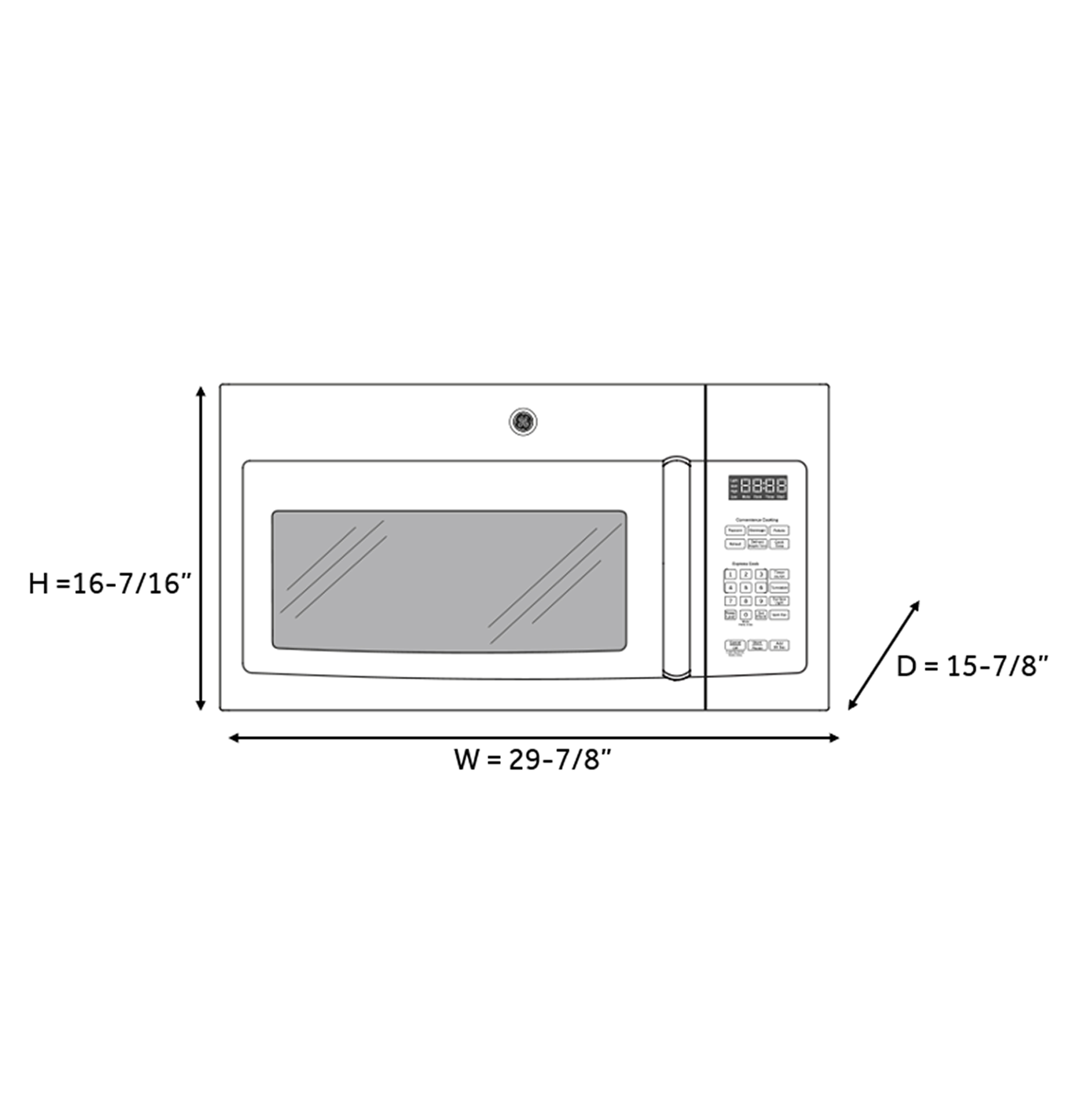 GE - JVM3162RJSS - GE® 1.6 Cu. Ft. Over-the-Range Microwave Oven