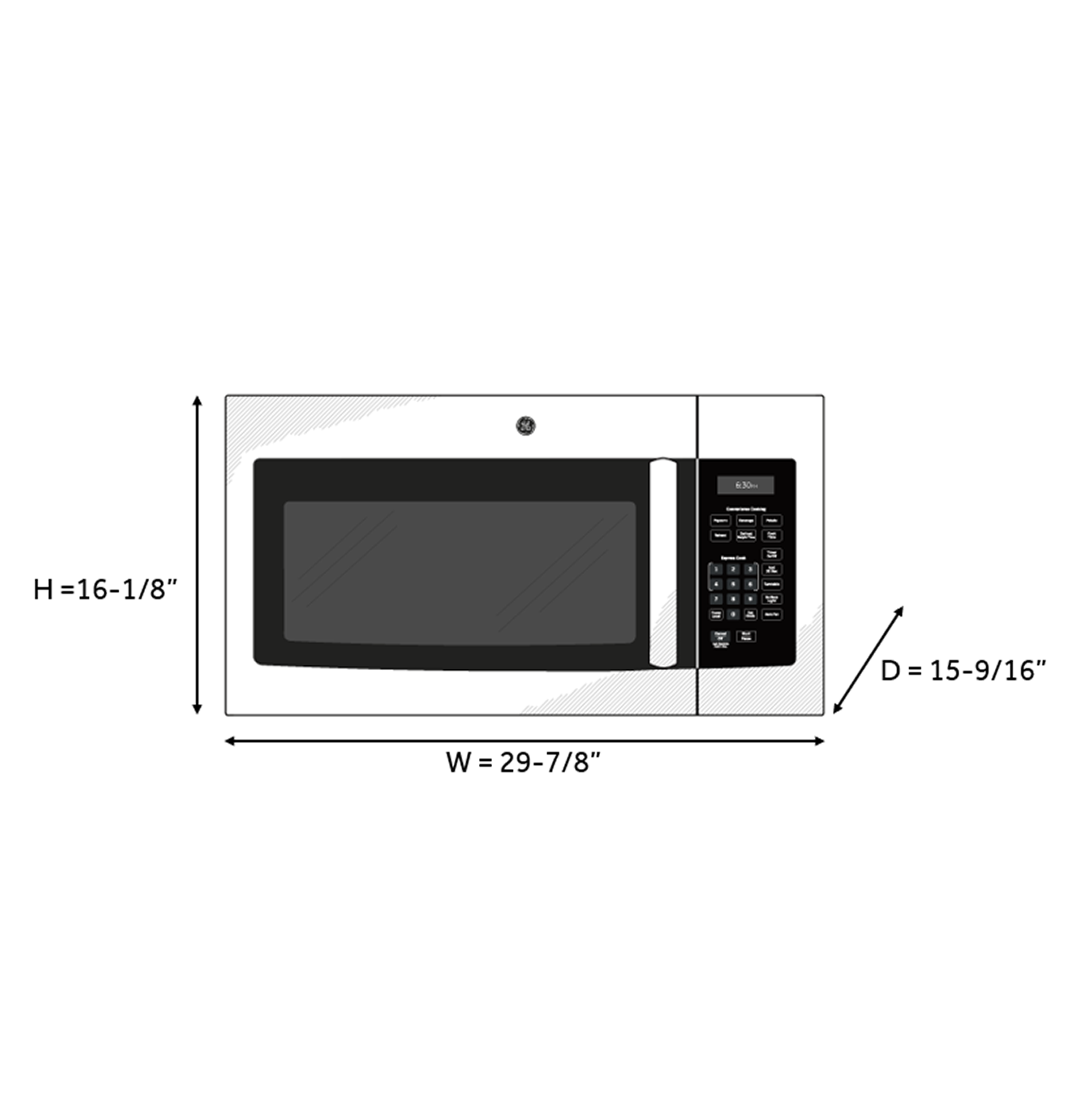 GE - JVM3160RFSS - GE® 1.6 Cu. Ft. Over-the-Range Microwave Oven