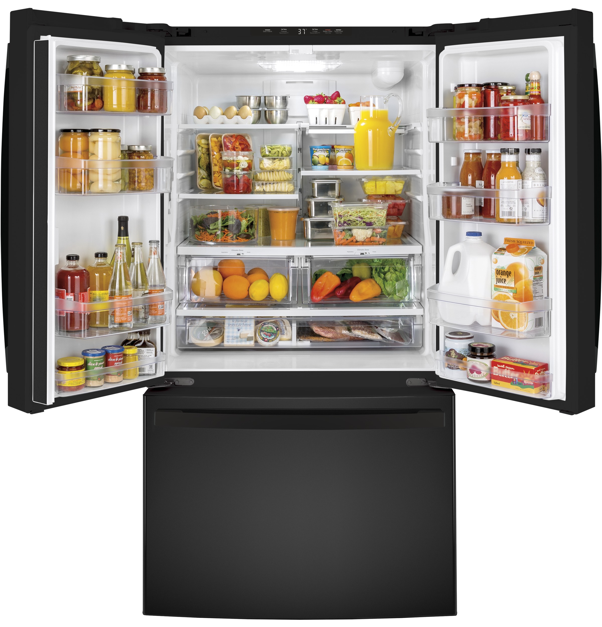 GE - GNE27JGMBB - GE® ENERGY STAR® 27.0 Cu. Ft. French-Door
