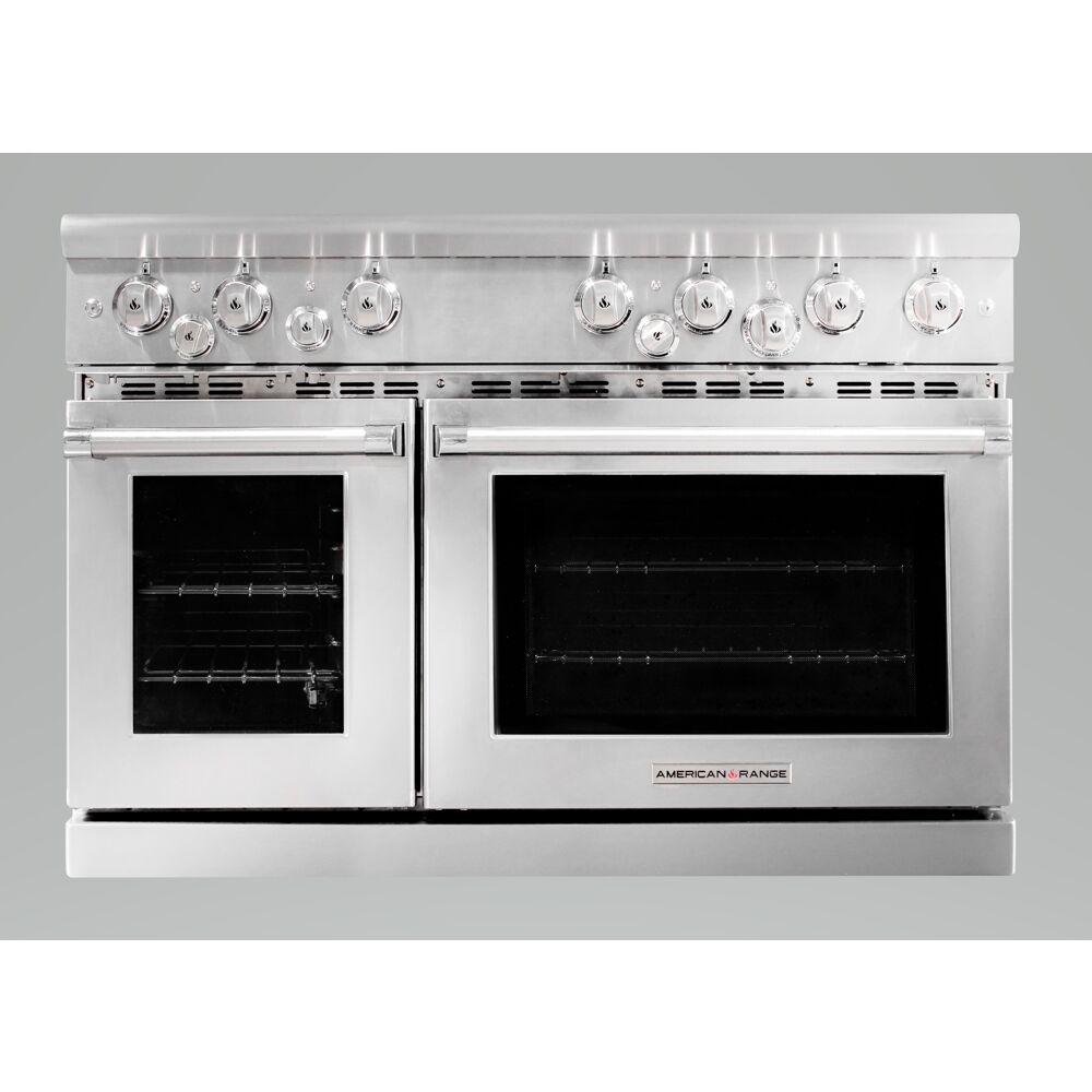 American Range 48" Range, 4  Burners, Dual Fuel, Sealed Burner, (2) 11" Grills