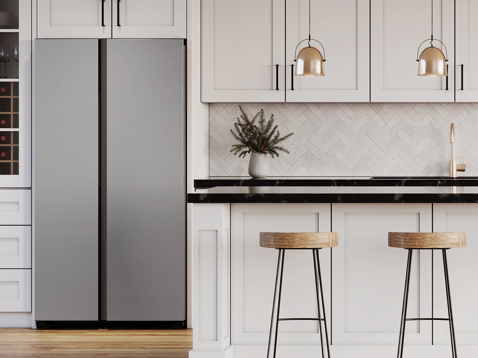 Samsung - RS28CB7600QL - Bespoke AI Side-by-Side Inner Beverage