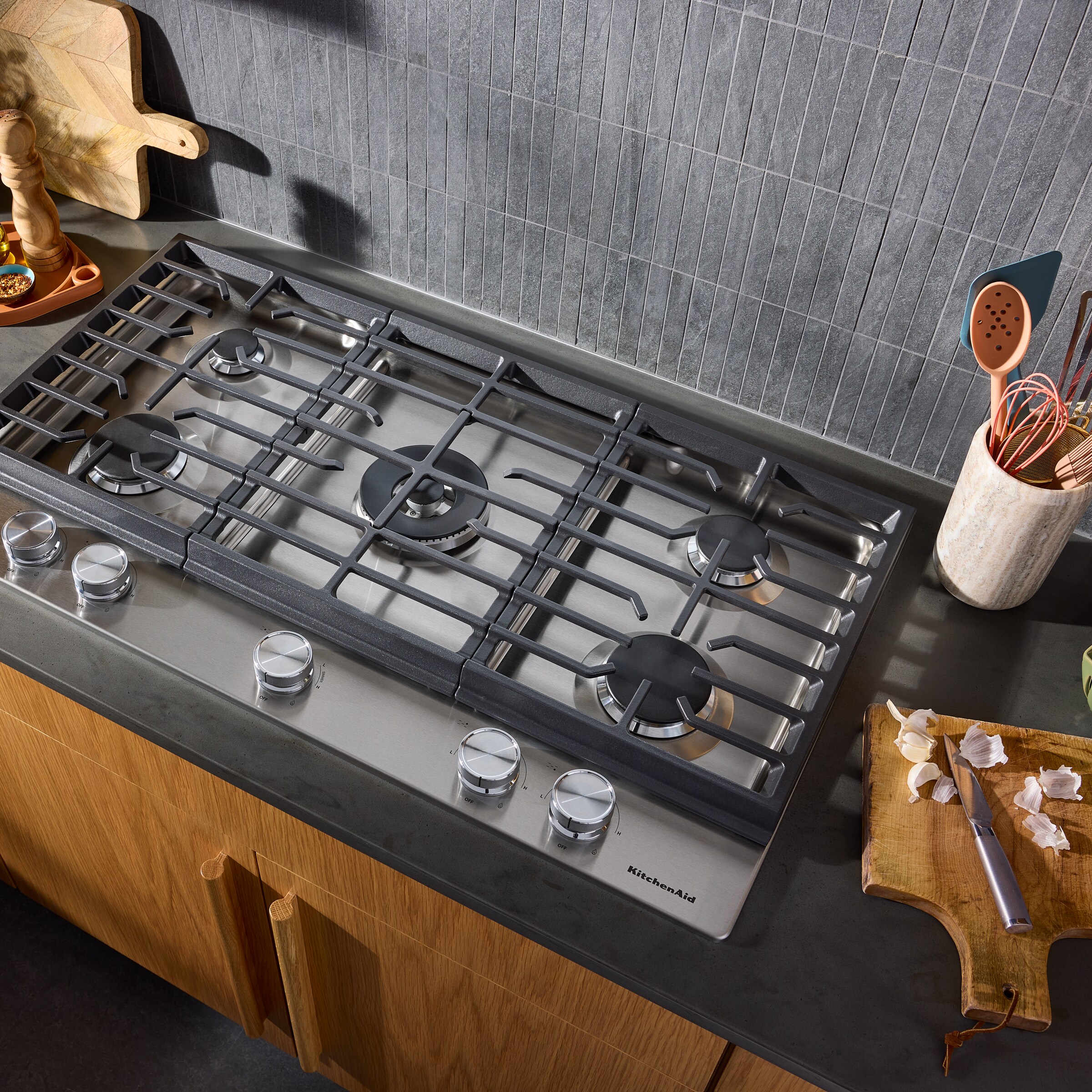 KitchenAid Gas Cooktops Cooktop KCGK536SSS | Voss TV & Appliance
