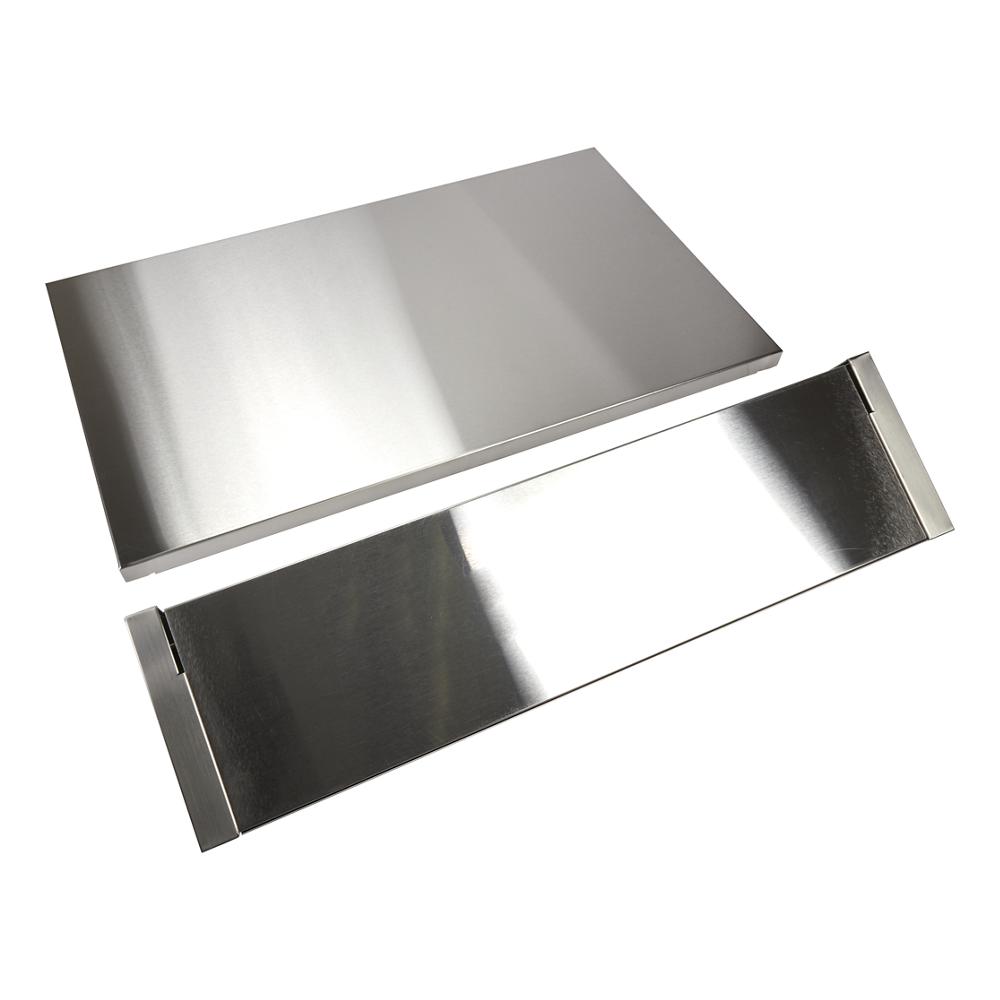 Unbranded Stainless Steel Backsplash with Dual Position Shelf