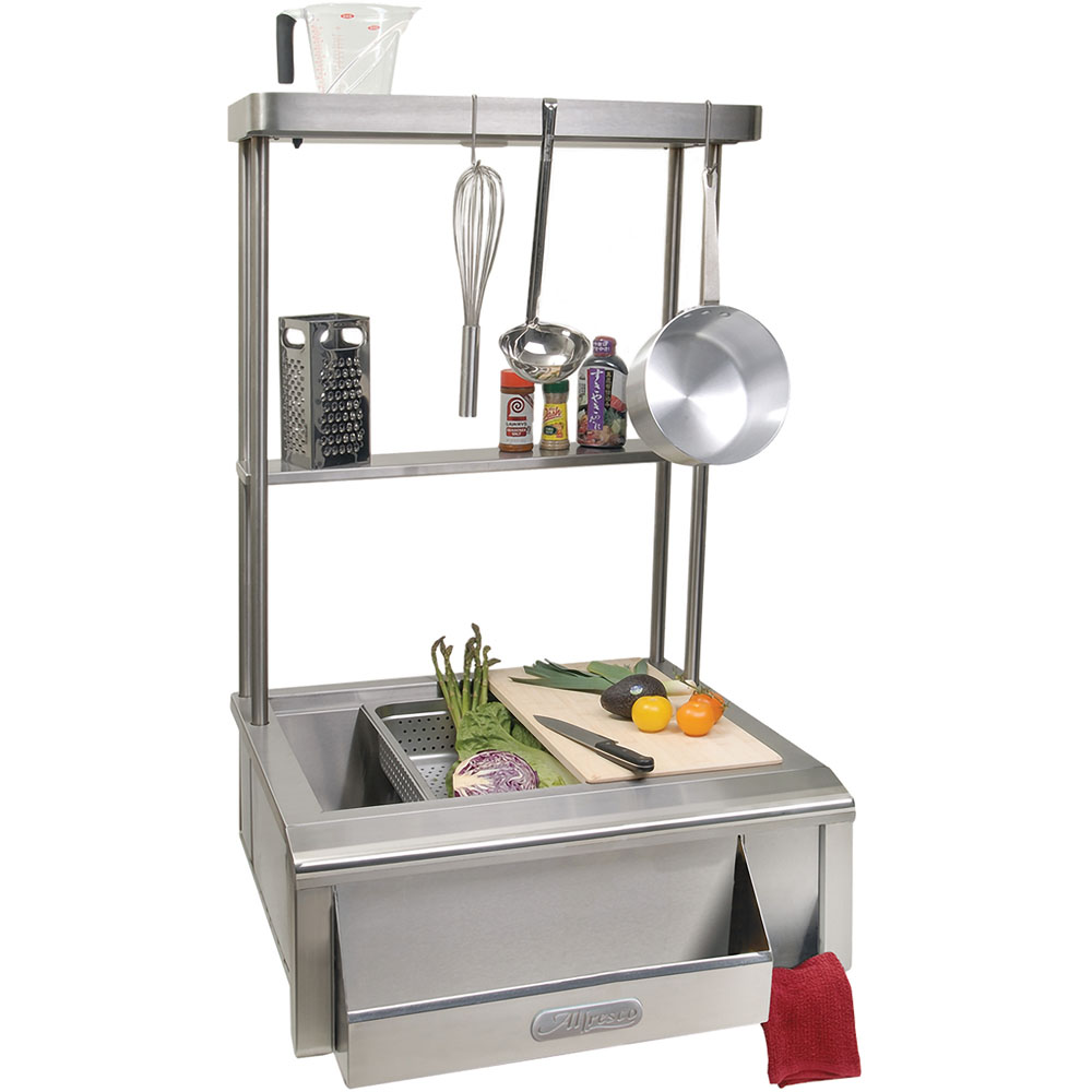 Alfresco High Shelf W/ Pot Rack & Light