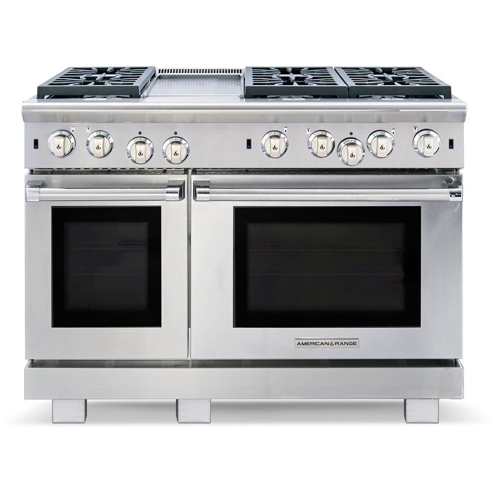 American Range 48" Gas Range, Cuisine Series, 6 Sealed-Gas Burners, 11" Griddle