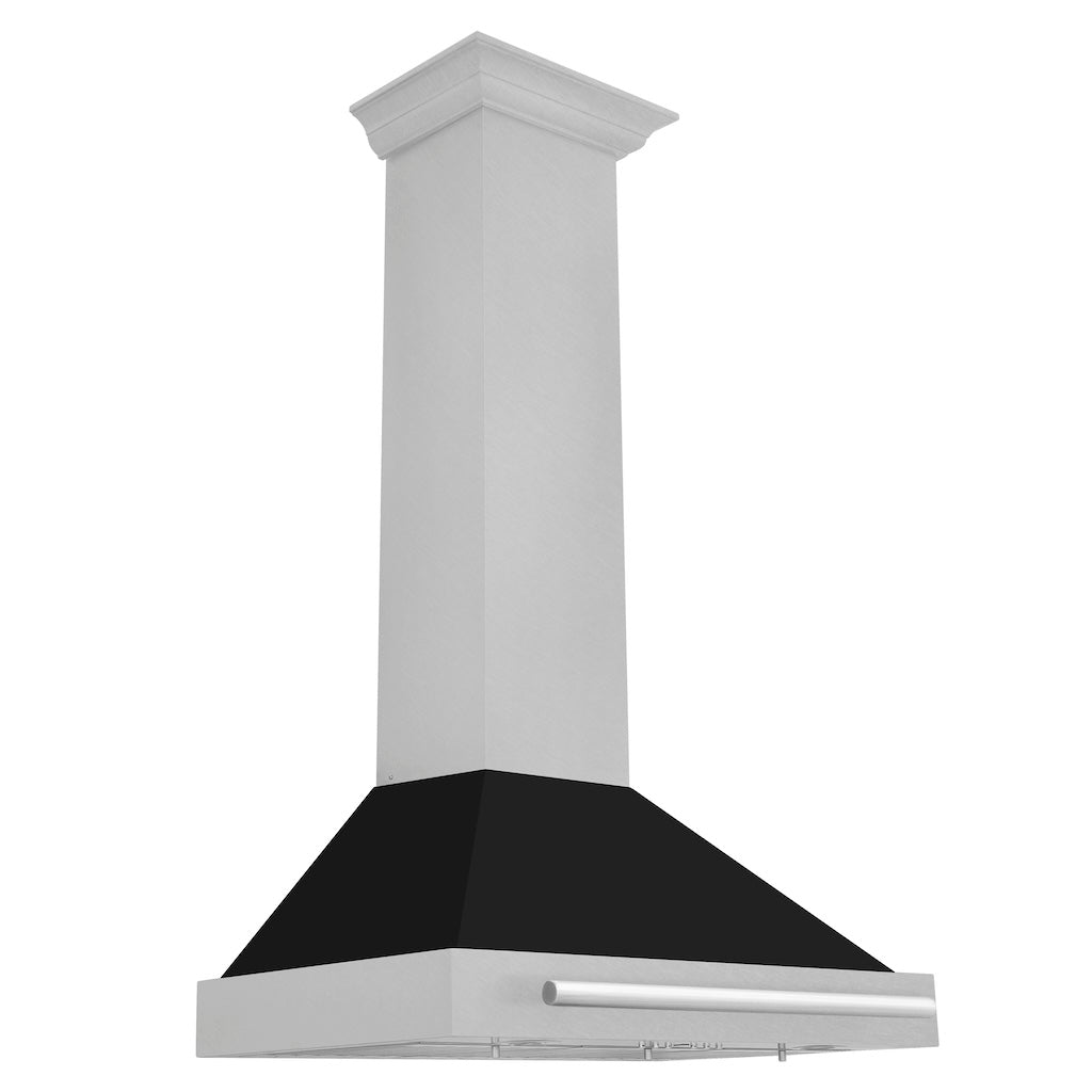 ZLINE ZLINE 36" Fingerprint Resistant Stainless Steel Range Hood with Black Matte Shell and Stainless Steel Handle