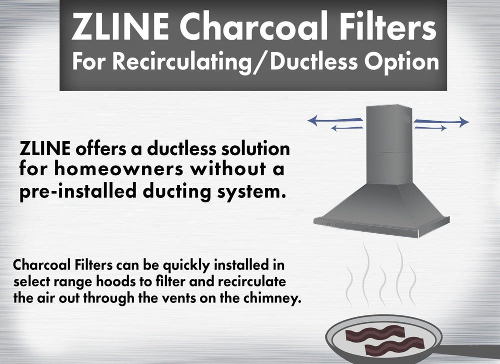 Model: CF1-587/597/9597 | ZLINE ZLINE Charcoal Replacement Filters for Models 587, 597, and 9597 (Set of 2) (CF1-587/597/9597)