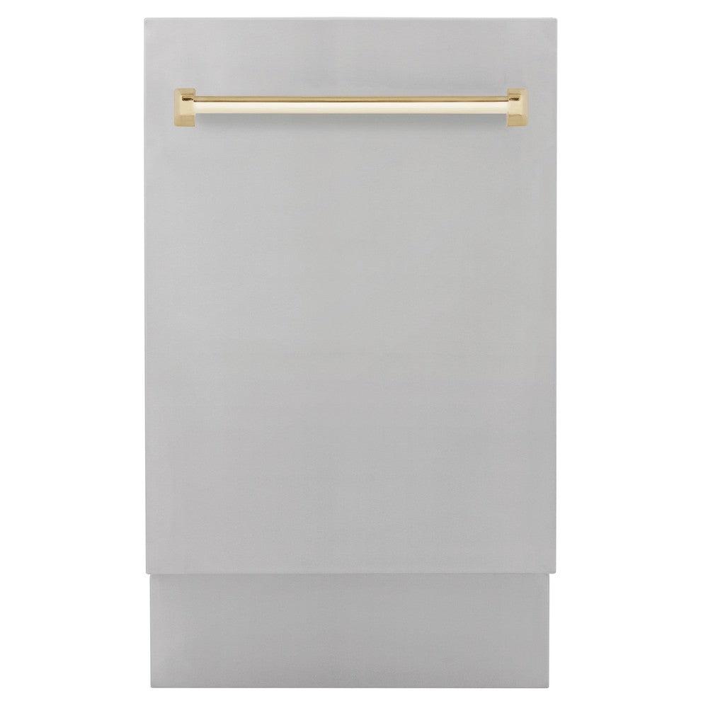 ZLINE ZLINE Autograph Edition 18√ì Compact 3rd Rack Top Control Dishwasher in Stainless Steel with Accent Handle, 51dBa (DWVZ-304-18)