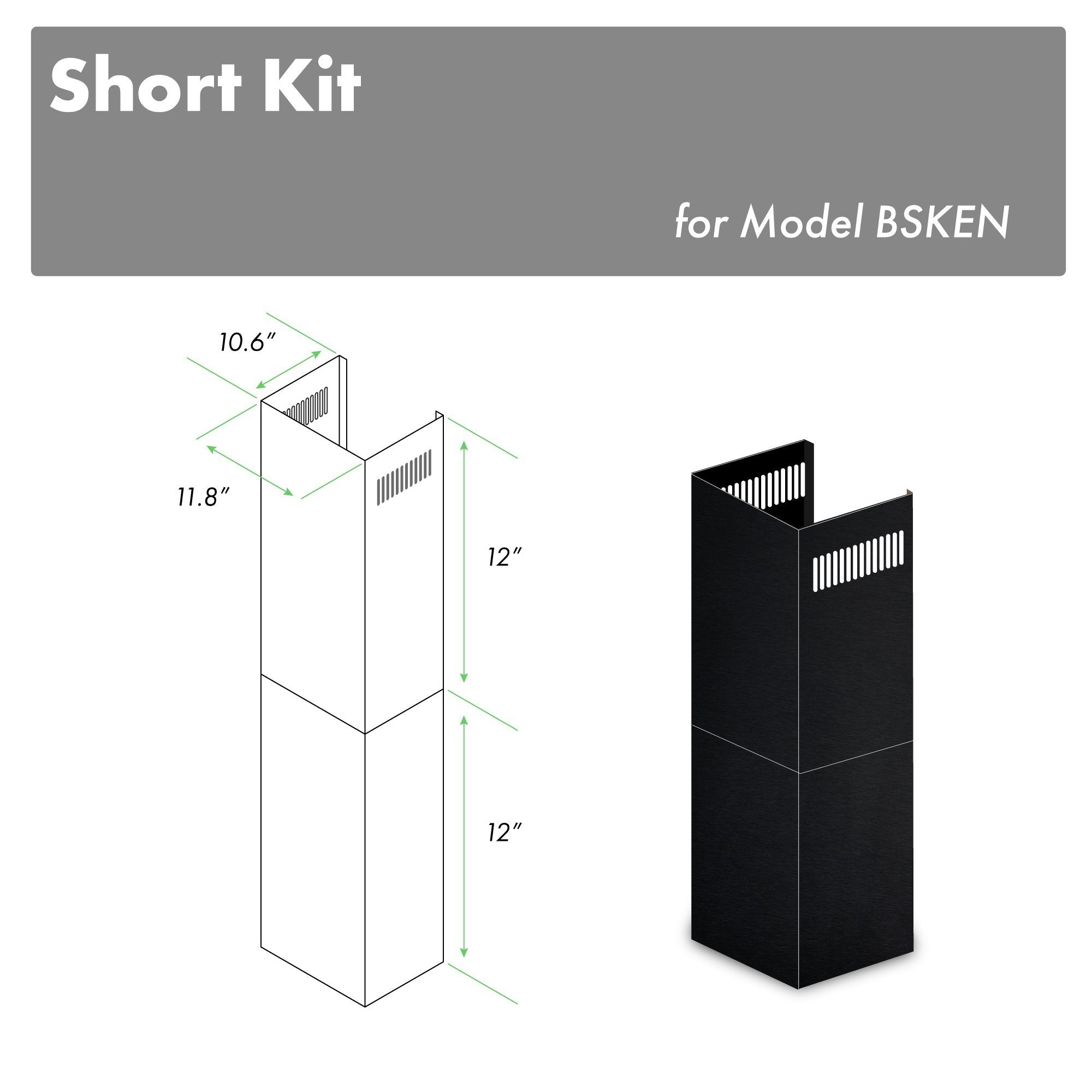ZLINE ZLINE 2-12 in. Short Chimney Pieces for 7 ft. to 8 ft. Ceilings (SK-BSKEN)