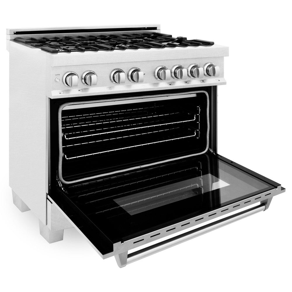 Model: RAS-SN-36 | ZLINE ZLINE 36 in. 4.6 cu. ft. Legacy Dual Fuel Range with 6 Burner Gas Cooktop and Electric Convection Oven