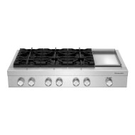 KitchenAid® 48-inch 6-Burner Gas Commercial-Style Rangetop with Griddle
