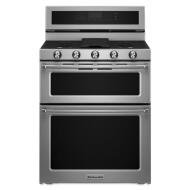 KitchenAid 30-Inch 5 Burner Dual Fuel Double Oven Convection Range