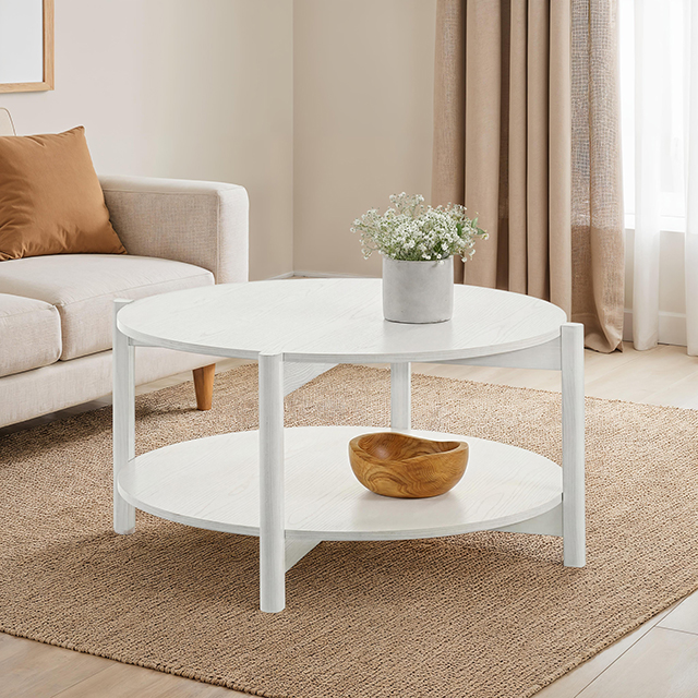 Furniture of America - SL4200WH-CR - Hyde Round Coffee Table