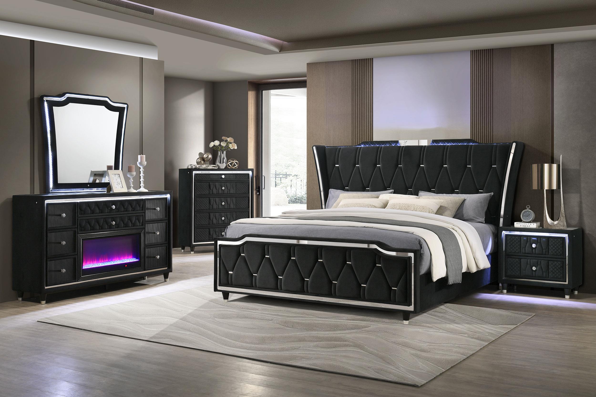未使用品 Green Room Kings Black Limited モデル Coaster Bedroom Sets Bedroom 223161Q-S4B | Reese Warehouse