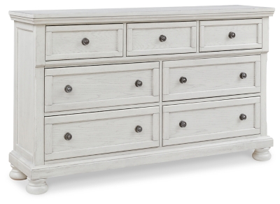 ashley furniture white dresser Realyn tone hardware adds an ornate touch Cayboni Dresser