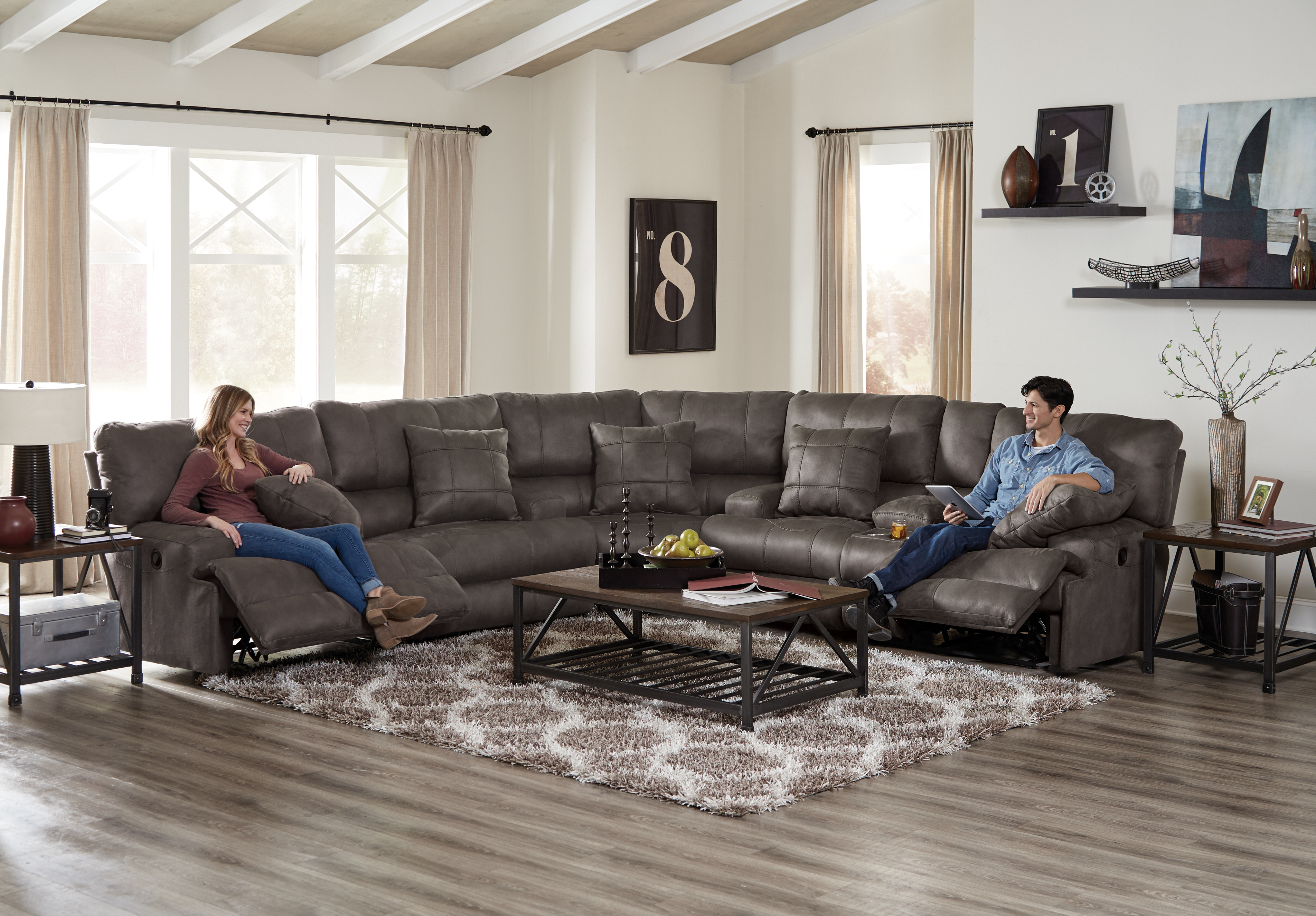 Catnapper Monaco Power Headrest Power Lay Flat Recliner