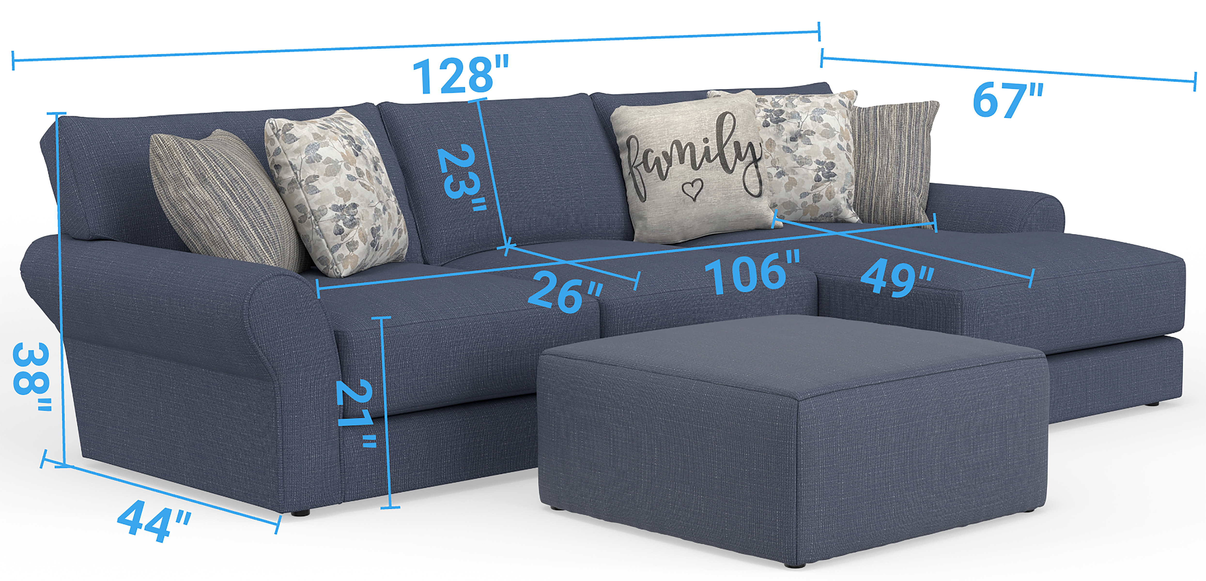 Model: 405263 1877-23/2453-43 | Jackson Furniture Cape May LSF Sofa