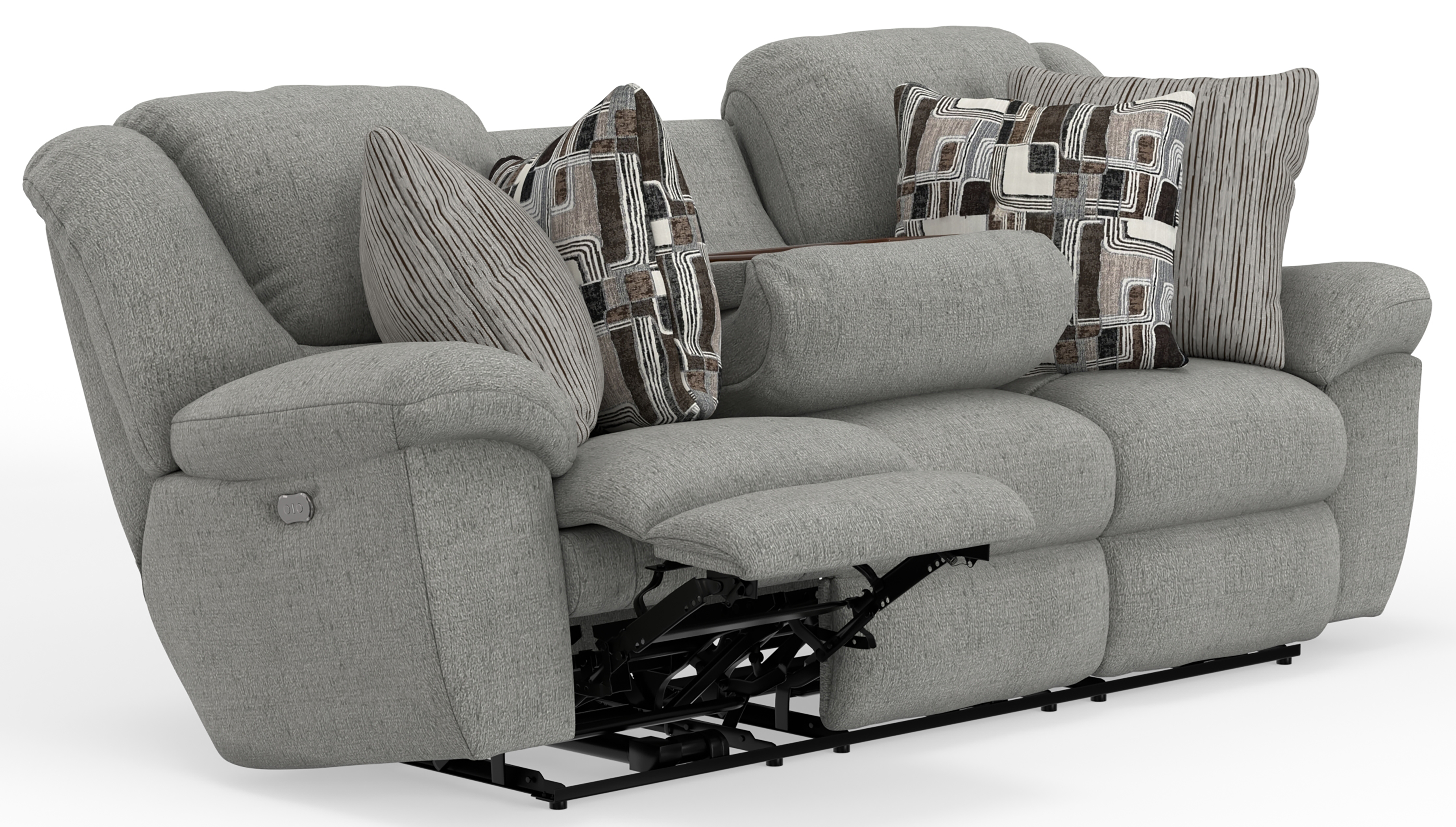 Model: 616545 1771-28/2397-29 | Catnapper Trifecta Power Sofa W/3 Recliners And Drop Down Table