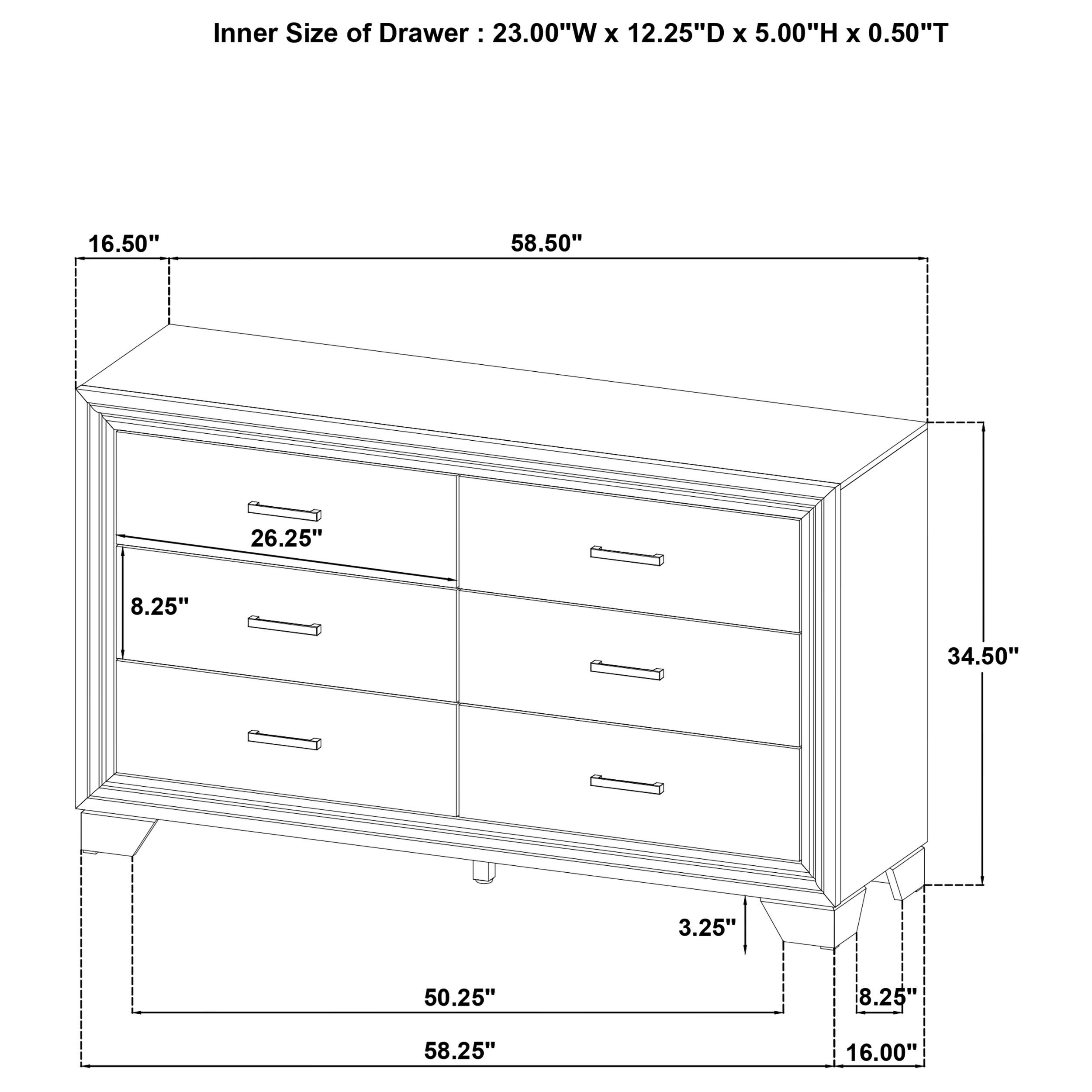 Coaster - 223343 - Wright 6-drawer Dresser Cabinet Brown Oak