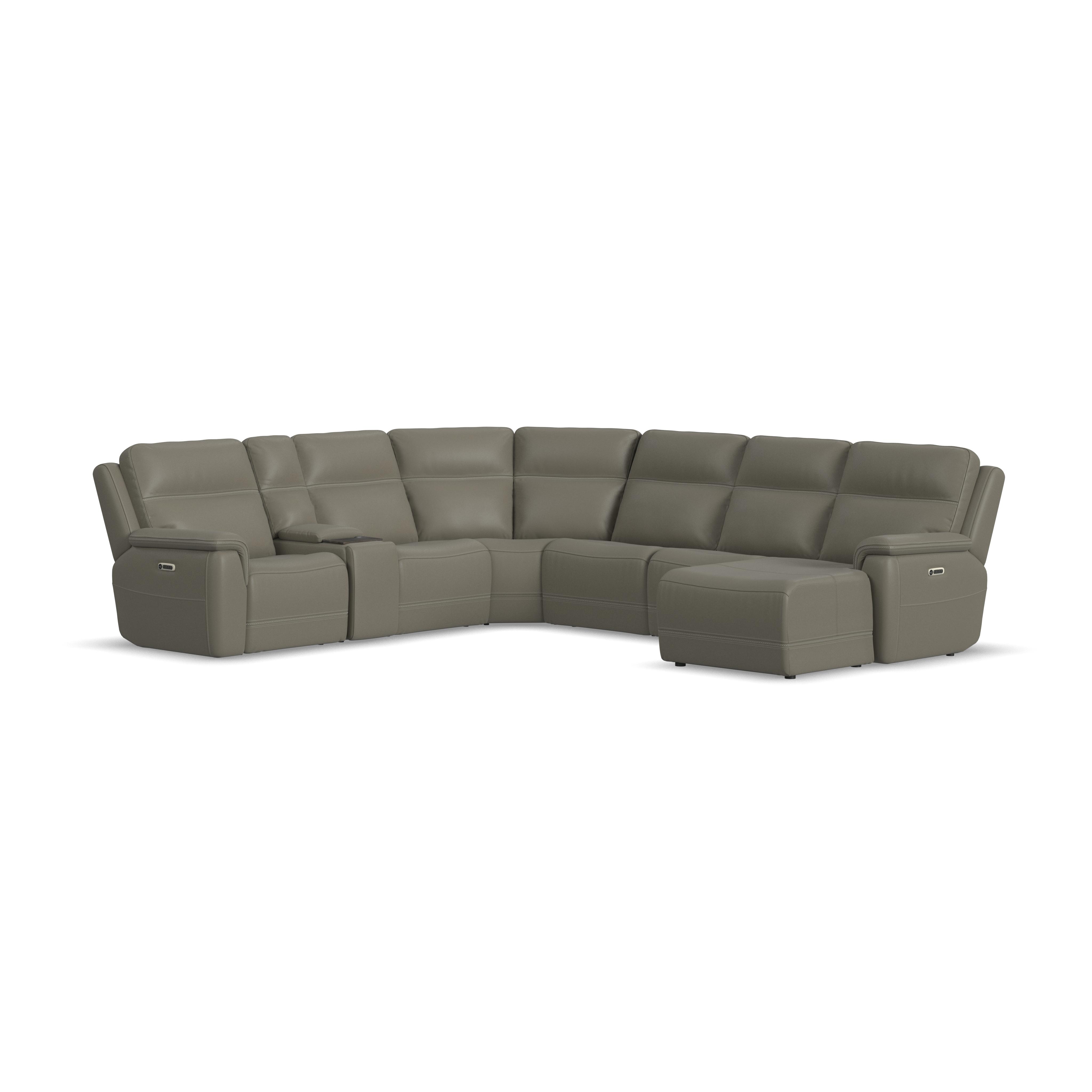 Flexsteel Sawyer Power Reclining Sectional with Power Headrests & Lumbar