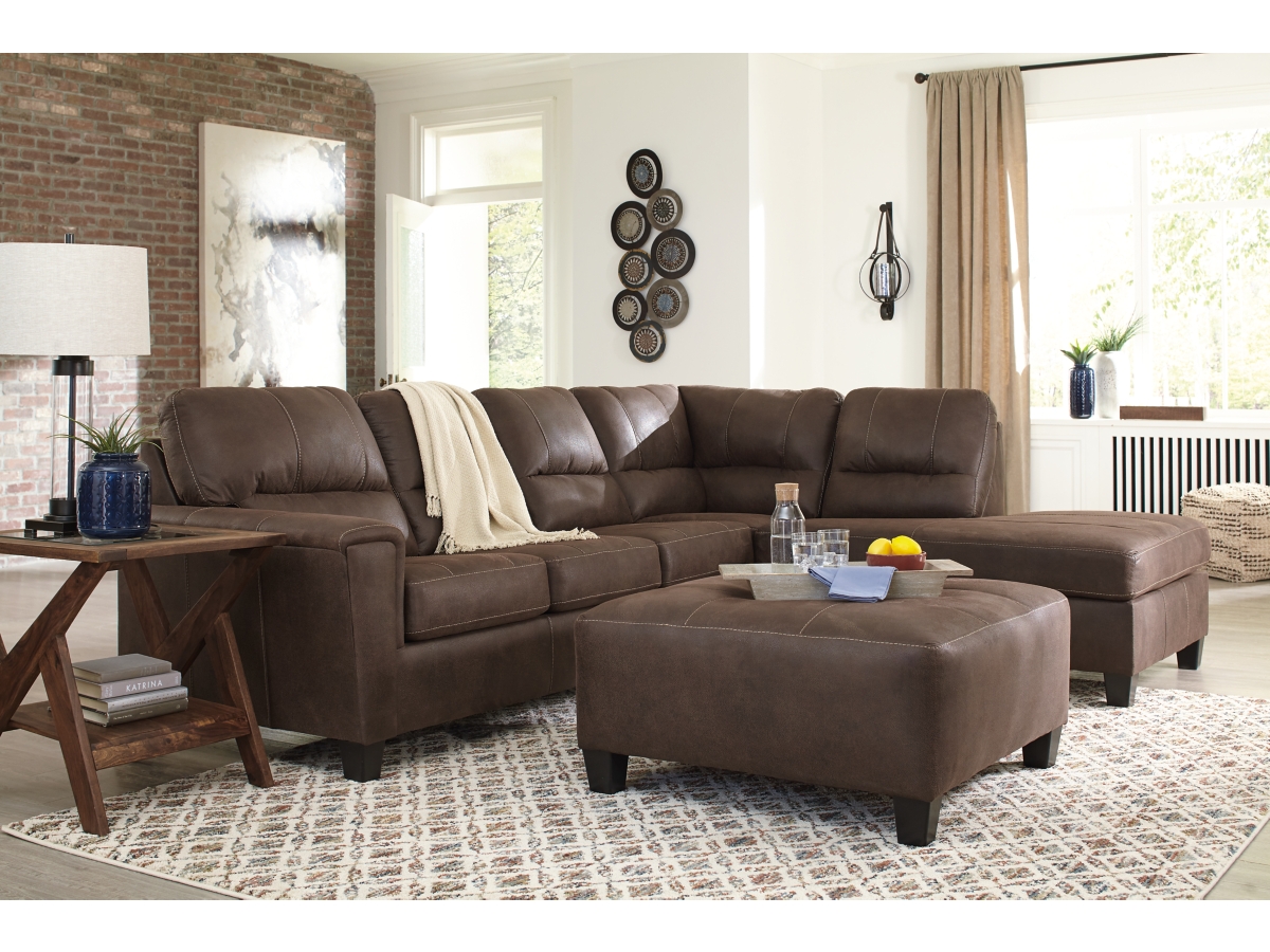 Ashley Navi 2-Piece Sectional with Ottoman