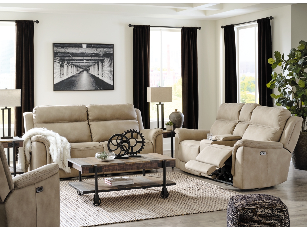 Ashley Next-Gen DuraPella Performance Fabric Dual Power Reclining Sofa, Loveseat and Recliner