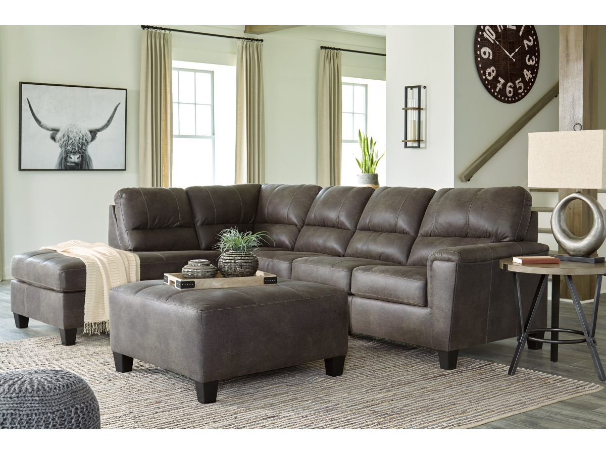 Ashley Navi 2-Piece Sectional with Ottoman