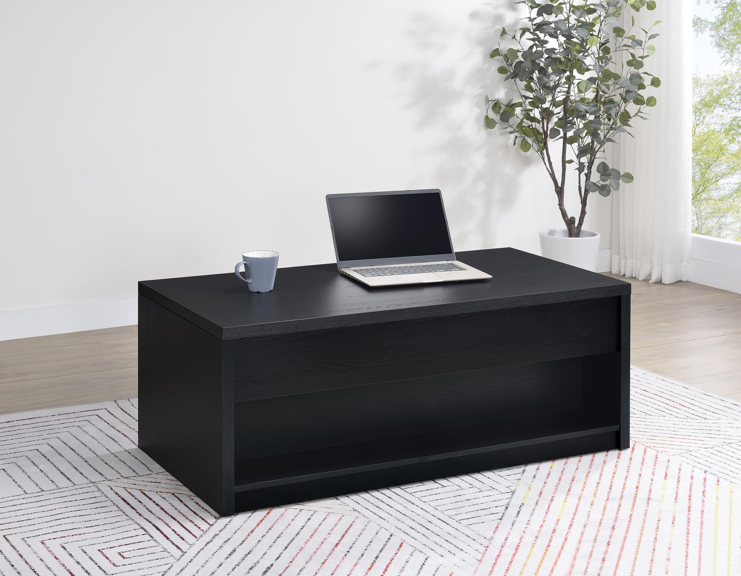 Coaster Knapp Lift Top Cocktail Coffee Table with Dual Drawers Black