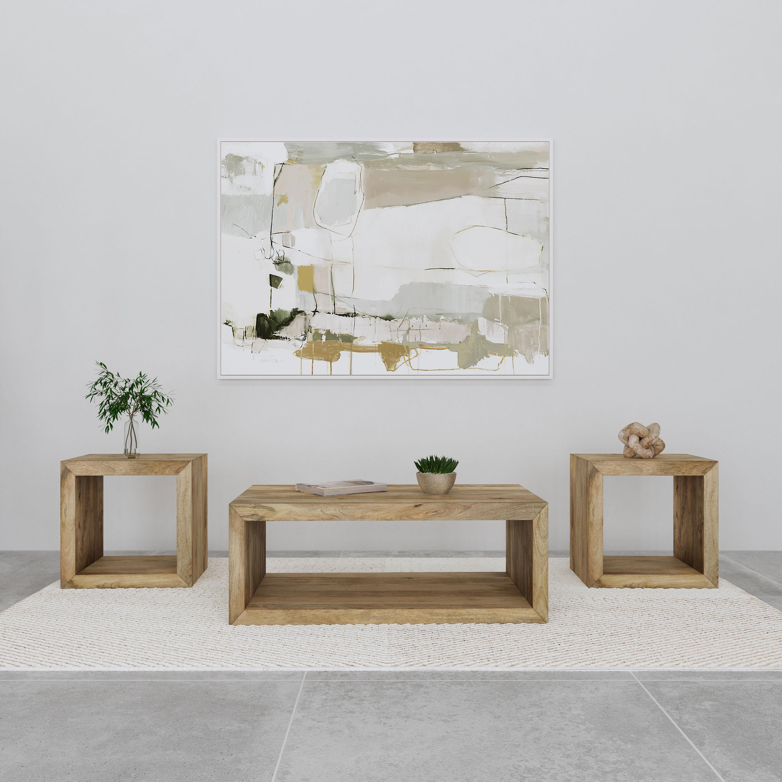 Coaster Benton 3-piece Solid Mango Coffee and End Table Set Natural