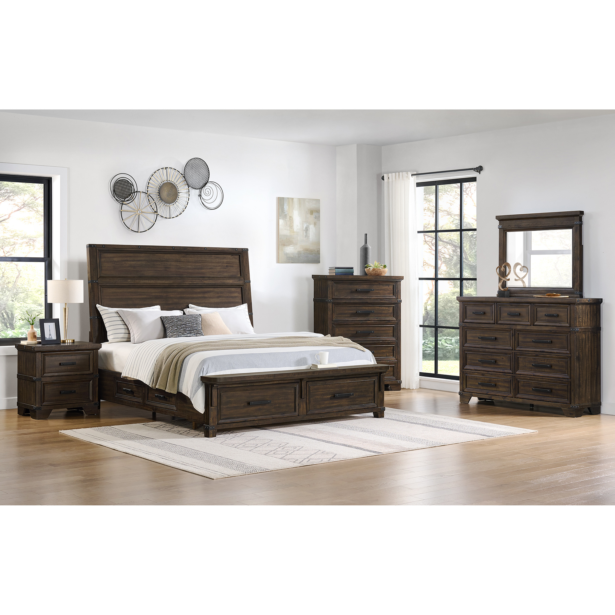 Elements Colorado City Queen Storage 3PC Bedroom Set in Charcoal