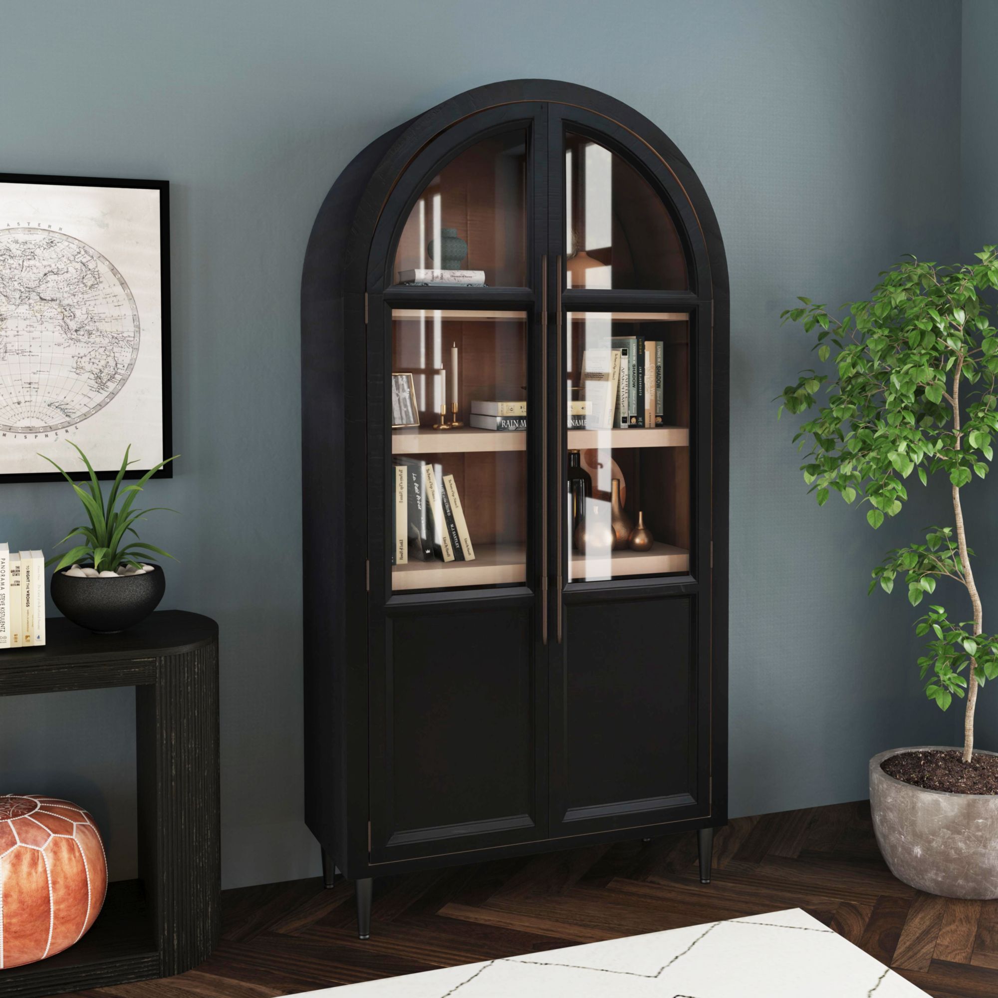 Elements Taurus Bookcase in Flat Black